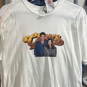 Gildan White Cheers Graphic Tee